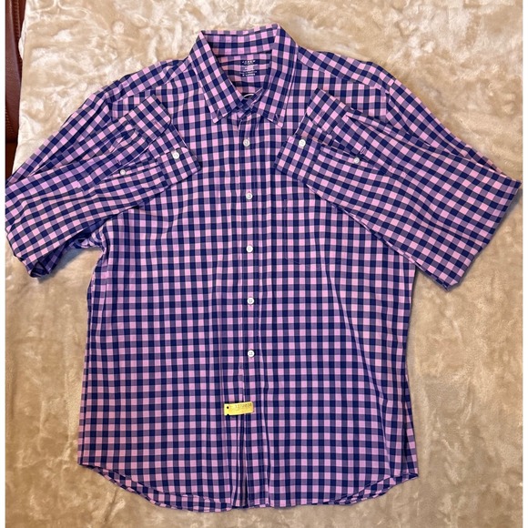 J. Crew Other - J Crew‎ Mens Light Weight Plaid Button Down Shirt EUC  X Large Pink Navy